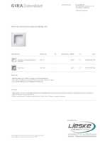Datasheet for Gira 136127, EAN: 4010337361275