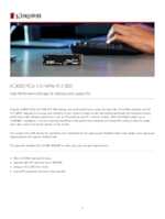 Datasheet for Kingston SKC3000D/2048G, EAN: 0740617324242