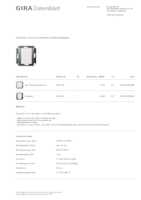 Datasheet for Gira 2001600, EAN: 4010337020356