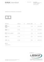 Datasheet for Gira 0212405, EAN: 4010337120247