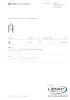 Datasheet for Gira 399100, EAN: 4010337065524
