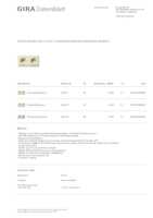 Datasheet for Gira 479301, EAN: 4010337095286