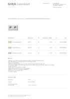 Datasheet for Gira 479304, EAN: 4010337095309