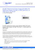 Datasheet for Allnet PSU-GaNPD-USB-1A3C-130W, EAN: 4038816211316