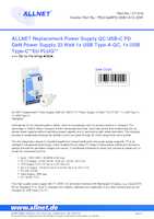 Datasheet for Allnet PSU-GaNPD-USB-1A1C-33W, EAN: 4038816125552