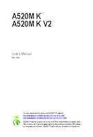 Datasheet for Gigabyte A520M K V2, EAN: 4719331852771