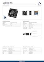 Datasheet for Arctic ACFAN00288A, EAN: 4895213704281