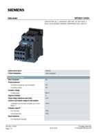 Datasheet for Siemens 3RT20271AV04, EAN: 4011209898967