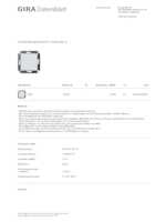 Datasheet for Gira 116900, EAN: 4010337042341
