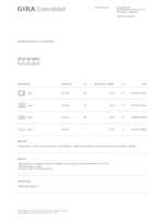 Datasheet for Gira 021466, EAN: 4010337214663