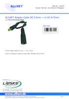 Datasheet for Allnet ALL_DC_5,5-4,75_Adapter, EAN: 4038816067111