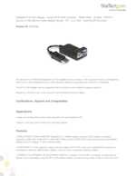 Datasheet for Startech.com DP2VGA, EAN: 0065030834551