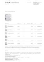 Datasheet for Gira 237803, EAN: 4010337014539