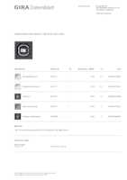 Datasheet for Gira 021928, EAN: 4010337219286