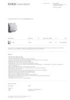 Datasheet for Gira 215400, EAN: 4010337082248