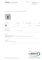 Datasheet for Gira 014430, EAN: 4010337144304