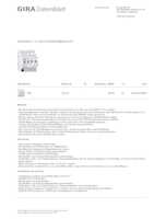 Datasheet for Gira 222400, EAN: 4010337018858
