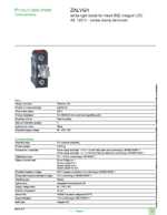 Datasheet for Schneider Electric ZALVG1, EAN: 3389110115161
