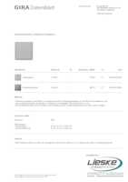 Datasheet for Gira 011800, EAN: 4010337041252