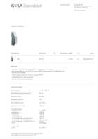 Datasheet for Gira 082100, EAN: 4010337821007