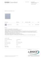 Datasheet for Gira 126200, EAN: 4010337262008