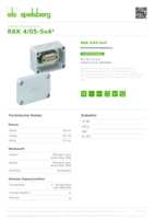 Datasheet for Spelsberg 60540401, EAN: 4013902090013
