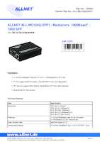Datasheet for Allnet ALL-MC104G-SFP1, EAN: 4038816102461