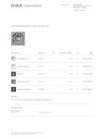 Datasheet for Gira 021926, EAN: 4010337219262