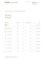 Datasheet for Gira 109201, EAN: 4010337092018