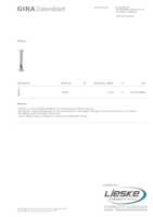 Datasheet for Gira 134000, EAN: 4010337340003