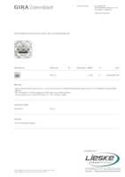 Datasheet for Gira 245100, EAN: 4010337881780