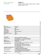 Datasheet for Schneider Electric XPER111, EAN: 3389110470833