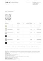 Datasheet for Gira 237603, EAN: 4010337014485