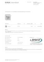 Datasheet for Gira 267730, EAN: 4010337028925