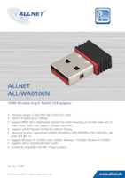 Datasheet for Allnet ALL-WA0100N, EAN: 4038816042491
