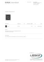 Datasheet for Gira 016130, EAN: 4010337161301