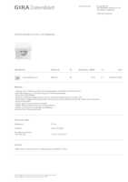 Datasheet for Gira 445470, EAN: 4010337117384