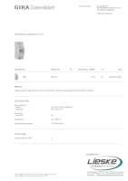 Datasheet for Gira 531900, EAN: 4010337774037