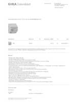 Datasheet for Gira 103900, EAN: 4010337042211