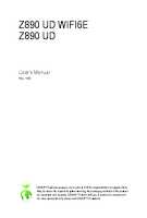 Datasheet for Gigabyte Z890 UD WIFI6E, EAN: 4719331865313