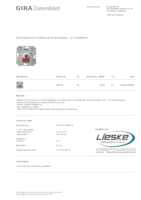 Datasheet for Gira 030900, EAN: 4010337309000