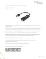 Datasheet for Startech.com USB2100, EAN: 0065030856645