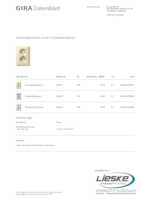 Datasheet for Gira 078001, EAN: 4010337780014