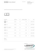 Datasheet for Gira 021250, EAN: 4010337212508