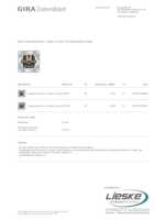 Datasheet for Gira 015400, EAN: 4010337154006