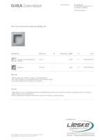 Datasheet for Gira 136126, EAN: 4010337361268