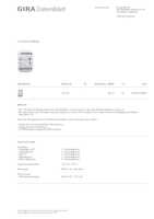 Datasheet for Gira 120100, EAN: 4010337100034