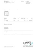 Datasheet for Gira 315813, EAN: 4010337112594