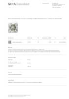 Datasheet for Gira 313600, EAN: 4010337039044