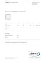 Datasheet for Gira 310613, EAN: 4010337112396
